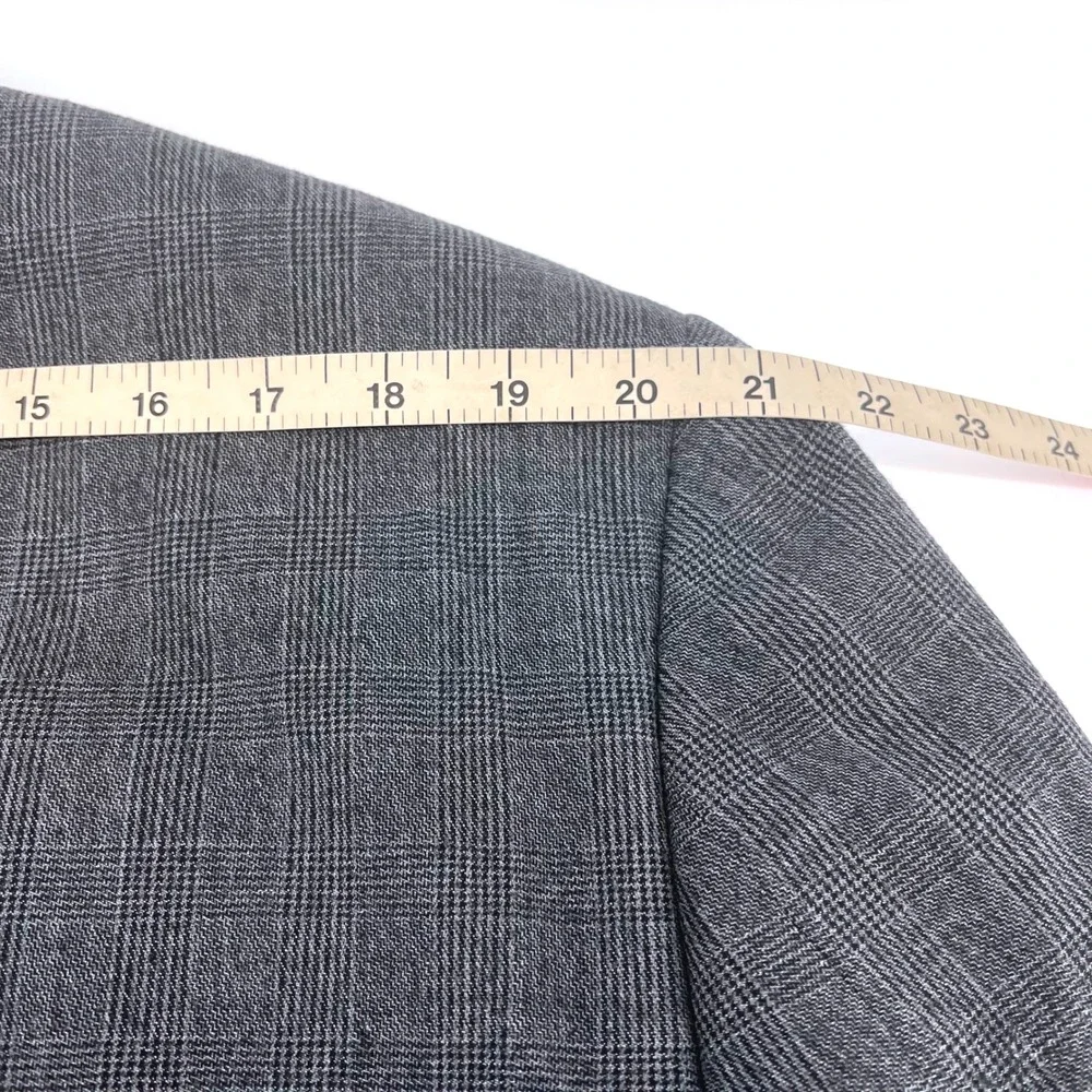 JOS‎ A BANK 1905 Mens 46XL 40W Slim Fit Plaid Wool Blazer Jacket Gray